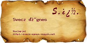 Svecz Ágnes névjegykártya